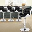 ALFORDSON 4x Bar Stools Willa Kitchen Gas Lift Swivel Chair Leather BLACK And WHITE