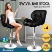 ALFORDSON 4x Bar Stools Willa Kitchen Gas Lift Swivel Chair Leather BLACK