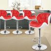 ALFORDSON 4x Bar Stools Willa Kitchen Gas Lift Swivel Chair Leather RED And WHITE