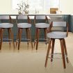 ALFORDSON 4x Wooden Bar Stools Eden Kitchen Barstools Swivel Dining Chair LIGHT GREY