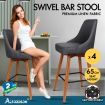 ALFORDSON 4x Wooden Bar Stools Ella Kitchen Dining Chair Swivel DARK GREY