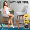 ALFORDSON 4x Wooden Bar Stools Ella Kitchen Dining Chair Swivel LIGHT GREY