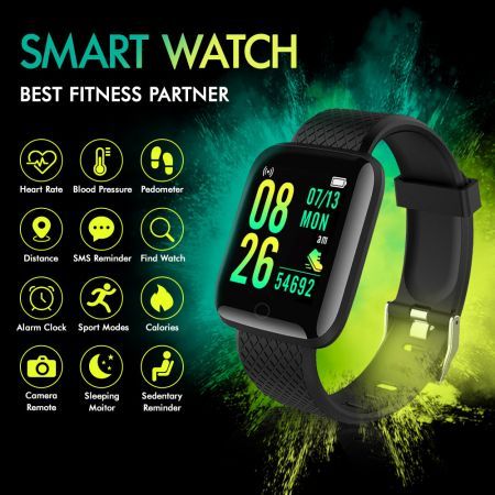 BLACK LORD Bluetooth Smart Bracelet Heart Rate Monitor Smart Watch Pedometer