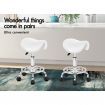 ALFORDSON Salon Stool Saddle Swivel Barber Hair Dress Chair Sierra White