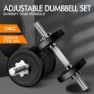 BLACK LORD 10KG Adjustable Dumbbell Set Rubber Weight Plates Lifting Bench