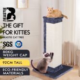 Beastie Cat Tree Scratching Post Scratcher Tower Condo House Furniture Wood 92cm