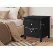 ALFORDSON Bedside Table Hamptons Nightstand Storage Side End 2 Drawers Black