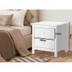 ALFORDSON Bedside Table Hamptons Nightstand Storage Side End 2 Drawers White