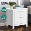 ALFORDSON Bedside Table Hamptons Nightstand Storage Side End 2 Drawers White