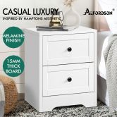 ALFORDSON Bedside Table Hamptons Nightstand Storage Side End Cabinet White