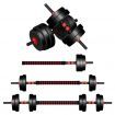 BLACK LORD 40kg Dumbbell Set 4in1 Adjustable Barbell Weight Home Gym Fitness