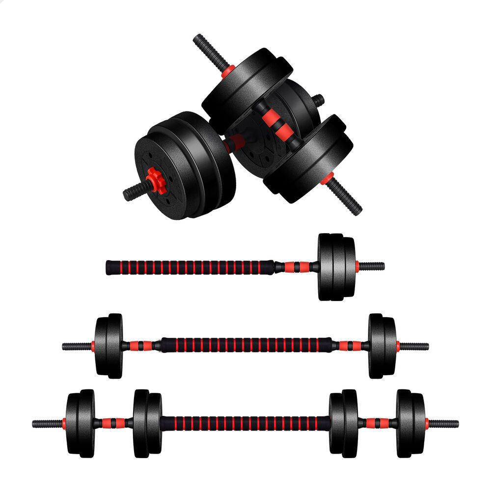BLACK LORD 40kg Dumbbell Set 4in1 Adjustable Barbell Weight Home Gym Fitness