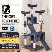 Beastie Cat Tree Scratching Post Scratcher Tower Condo House Furniture Wood 180