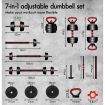 BLACK LORD 40kg Dumbbell Set 7in1 Adjustable Barbell Kettlebell Home Gym Fitness