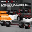 BLACK LORD 40kg Dumbbell Set 7in1 Adjustable Barbell Kettlebell Home Gym Fitness