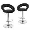 ALFORDSON 2x Bar Stools Ovadia Kitchen Swivel Chair Leather Gas Lift BLACK