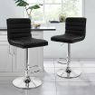 ALFORDSON 2x Bar Stools Ruel Kitchen Swivel Chair Leather Gas Lift BLACK