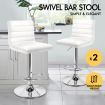 ALFORDSON 2x Bar Stools Ruel Kitchen Swivel Chair Leather Gas Lift WHITE
