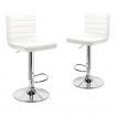 ALFORDSON 2x Bar Stools Ruel Kitchen Swivel Chair Leather Gas Lift WHITE