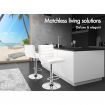 ALFORDSON 2x Bar Stools Ruel Kitchen Swivel Chair Leather Gas Lift WHITE