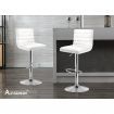 ALFORDSON 2x Bar Stools Ruel Kitchen Swivel Chair Leather Gas Lift WHITE