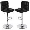 ALFORDSON 2x Bar Stools Ralph Kitchen Swivel Chair Leather Gas Lift BLACK