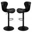 ALFORDSON 2x Bar Stools Luna Kitchen Swivel chair Leather Gas lift BLACK