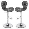 ALFORDSON 2x Bar Stools Luna Kitchen Swivel Chair Leather Gas Lift GREY