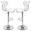 ALFORDSON 2x Bar Stools Luna Kitchen Swivel chair Leather Gas lift WHITE