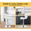 ALFORDSON 2x Bar Stools Luna Kitchen Swivel chair Leather Gas lift WHITE