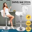 ALFORDSON 2x Bar Stools Luna Kitchen Swivel chair Leather Gas lift WHITE