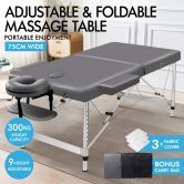 ALFORDSON Massage Table 2 Fold 75cm Foldable Portable Bed Desk Aluminium Lift Up