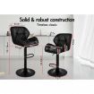 ALFORDSON 2x Bar Stools Willa Kitchen Gas Lift Swivel Chair Leather BLACK