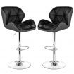 ALFORDSON 2x Bar Stools Willa Kitchen Gas Lift Swivel Chair Leather GREY