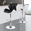 ALFORDSON 2x Bar Stools Willa Kitchen Gas Lift Swivel Chair Leather BLACK and WHITE