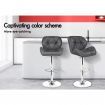 ALFORDSON 2x Bar Stools Willa Kitchen Gas Lift Swivel Chair Leather GREY