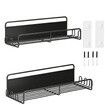 Magnetic Spice Rack for Refrigerator,Magnetic Spice Rack Organizer with Super Strong Magnetic,Magnetic Shelf Metal Kitchen Organization Spice and Seasoning Organizer (Black,2 Pack)