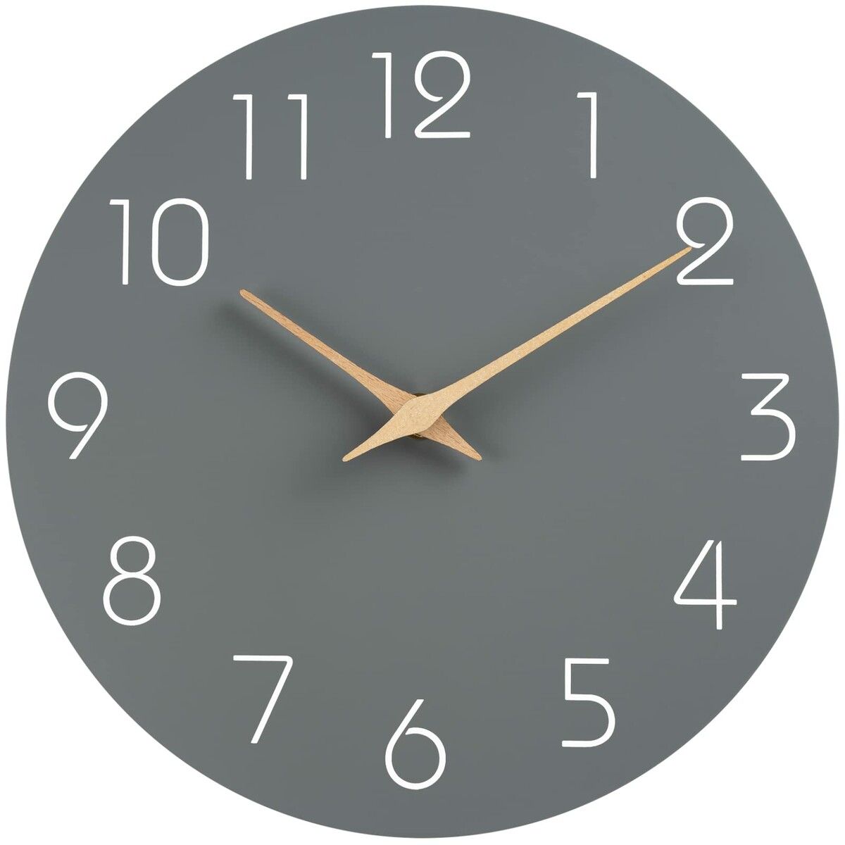 Wall Clock,Silent Non-Ticking 10 Inch Wall Clocks Battery Operated,Modern Style Wooden Clock Decorative for Kitchen,Home,Bedrooms,Office (10Inch Grey)