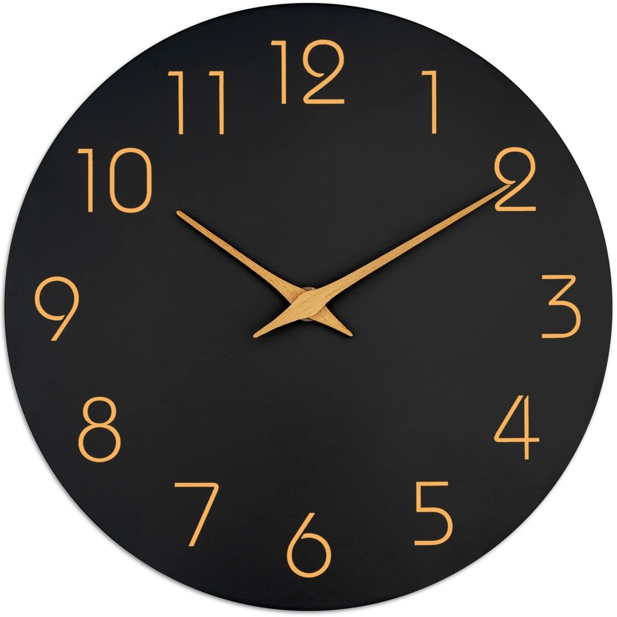 Wall Clock,Silent Non-Ticking 10 Inch Wall Clocks Battery Operated,Modern Style Wooden Clock Decorative for Kitchen,Home,Bedrooms,Office (10Inch Black)