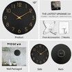 Wall Clock,Silent Non-Ticking 10 Inch Wall Clocks Battery Operated,Modern Style Wooden Clock Decorative for Kitchen,Home,Bedrooms,Office (10Inch Black)