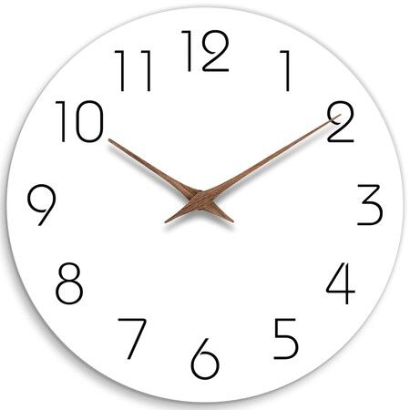 Wall Clock,Silent Non-Ticking 10 Inch Wall Clocks Battery Operated,Modern Style Wooden Clock Decorative for Kitchen,Home,Bedrooms,Office (10Inch White)