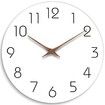 Wall Clock,Silent Non-Ticking 10 Inch Wall Clocks Battery Operated,Modern Style Wooden Clock Decorative for Kitchen,Home,Bedrooms,Office (10Inch White)