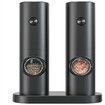 Electric Salt Pepper Grinder with Storage Base Adjustable Roughness Automatic Electronic Spice Grinder(Black)