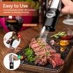 Electric Salt and Pepper Grinder Set W/USB Rechargeable Base Automatic Powered Spice Mill Shakers Refillable LED Light