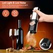 Electric Salt and Pepper Grinder Set W/USB Rechargeable Base Automatic Powered Spice Mill Shakers Refillable LED Light