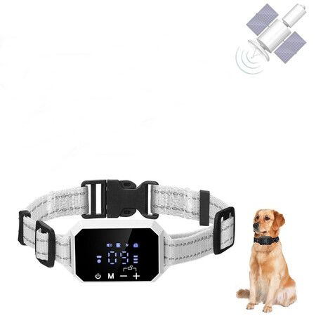 GPS Wireless Dog Fence Outdoor Help Training Behavior Aids Pet Fencing Device Dog Bark Collar Electric Shock 1000m Range Color White