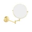 5X Magnifition Wall Mounted Makeup Mirror, 8 inch Brass Round Double Sided Magnifying Shaving Mirror Golden Colour