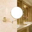 5X Magnifition Wall Mounted Makeup Mirror, 8 inch Brass Round Double Sided Magnifying Shaving Mirror Golden Colour