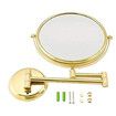 5X Magnifition Wall Mounted Makeup Mirror, 8 inch Brass Round Double Sided Magnifying Shaving Mirror Golden Colour