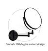 Wall Mount 5X Magnifying Shaving and Makeup Round Mirror (Black 20CM )